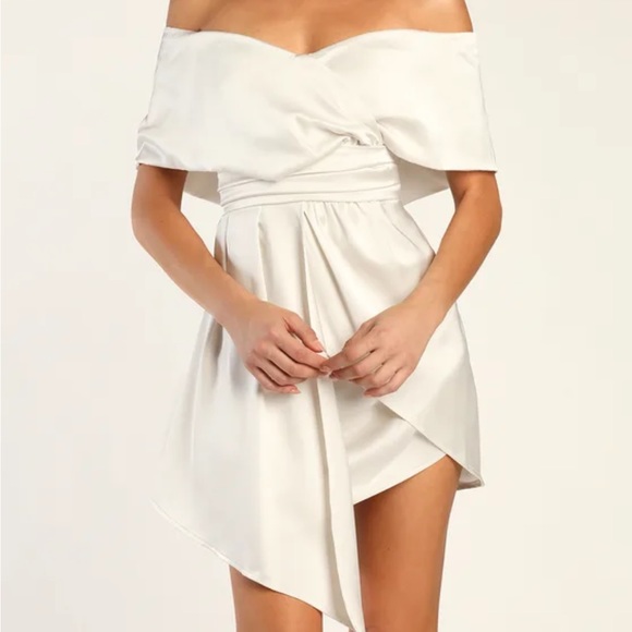Lulus Dresses & Skirts - Lulus Ivory Silk Mini Dress Bride to be